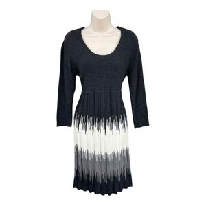 Studio One Sweater Dress Women Knit Pleated Ombre Career Preppy Winter Size XL